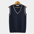 Stone - Sleeveless Knitted V-Neck Sweater